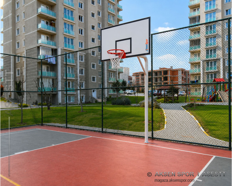 Tek direkli basketbol potası nizami ölçülerde fiber panyalı