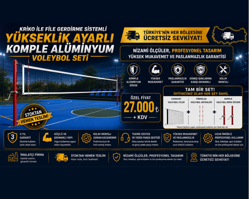 Alüminyum Voleybol Direği Ve Filesi & SET